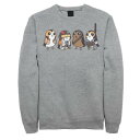 キャラクター スウェットシャツ トレーナー スターウォーズ 【 LICENSED CHARACTER STAR WARS CUTE PORGS DRESSED AS CHARACTERS PORTRAIT SWEATSHIRT / 】 メンズファッション トップス