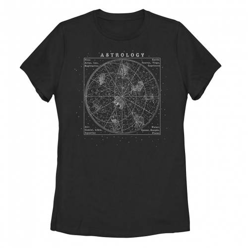 グラフィック Tシャツ 黒色 ブラック 【 UNBRANDED ASTROLOGY CHART AND CONSTELLATIONS GRAPHIC TEE /..