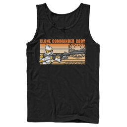 キャラクター コマンダー タンクトップ 黒色 ブラック スターウォーズ: 【 LICENSED CHARACTER STAR WARS: CLONE WARS COMMANDER CODY TANK TOP / BLACK 】 メンズファッション トップス