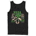 キャラクター タンクトップ 黒色 ブラック スターウォーズ 【 LICENSED CHARACTER STAR WARS CLONE YODA JEDI MASTER PORTRAIT TANK TOP / BLACK 】 メンズファッション トップス