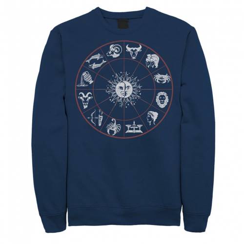 キャラクター スウェットシャツ トレーナー 紺色 ネイビー 【 LICENSED CHARACTER FIFTH SUN CELESTIAL WHEEL STAMP SWEATSHIRT NAVY 】