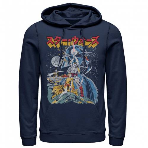 STAR WARS フーディー パーカー 紺色 ネイビー スターウォーズ 【 CARTOON SKETCHED STYLE POSTER HOODIE NAVY 】