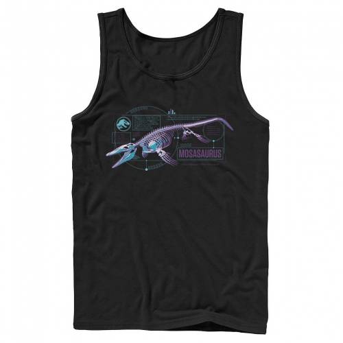 キャラクター タンクトップ 【 LICENSED CHARACTER JURASSIC WORLD MOSASAURUS SKELETON X RAY TANK TOP / 】 メンズファッション トップス