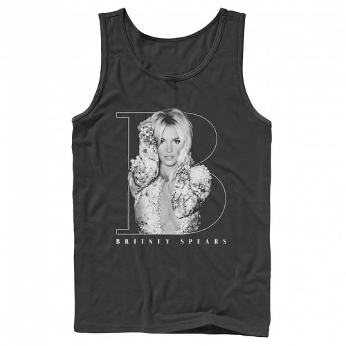 キャラクター タンクトップ 黒色 ブラック 【 LICENSED CHARACTER BRITNEY SPEARS PORTRAIT TANK TOP / BLACK 】 メンズファッション トップス