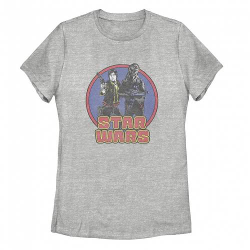 キャラクター Tシャツ ヘザー スターウォーズ 【 LICENSED CHARACTER STAR WARS HAN AND CHEWIE RETRO CIRCLE PORTRAIT TEE / ATHLETIC HEATHER 】 キッズ ベビー マタニティ トップス カットソー