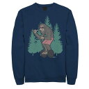 キャラクター スウェットシャツ トレーナー 紺色 ネイビー 【 LICENSED CHARACTER SASQUATCH ON A SEGWAY SKETCH SWEATSHIRT / NAVY 】 メンズファッション トップス