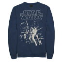 LN^[ re[W Be[W XEFbgVc g[i[ F lCr[ X^[EH[Y y LICENSED CHARACTER STAR WARS FADED VINTAGE COLLAGE SWEATSHIRT / NAVY z Yt@bV gbvX