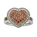 銀色 シルバー 赤 レッド 白色 ホワイト ダイヤモンド 2CT. T.W. 【 JEWELEXCESS STERLING SILVER 1/2-CT. RED AND WHITE DIAMOND HEART RING / 】 ジュエリー アクセサリー レディースジュエリー 指輪 リング(4)