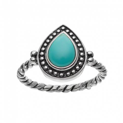 ターコイズ 銀色 シルバー 青色 ブルー 【 UNBRANDED STERLING SILVER SIMULATED TURQUOISE CABOCHON RING / BLUE 】 ジュエリー アクセサリー レディースジュエリー 指輪 リング