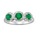 ˥㤨֥쥯  ۥ磻    ꡼ & 5CT. T.W.  THE REGAL COLLECTION 14K WHITE GOLD GENUINE EMERALD 1/5-CT. IGL CERTIFIED DIAMOND 3-STONE FRAME RING / GREEN  奨꡼ ꡼ פβǤʤ940,800ߤˤʤޤ