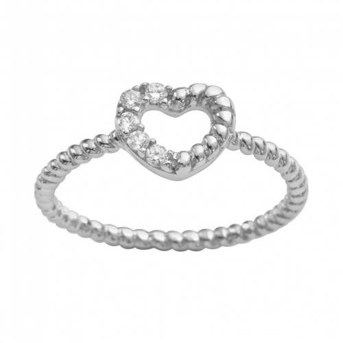 ジルコニア 銀色 シルバー 白色 ホワイト 【 SOPHIE MILLER STERLING SILVER CUBIC ZIRCONIA TWIST HEART RING / WHITE 】 ジュエリー アクセサリー レディースジュエリー 指輪 リング