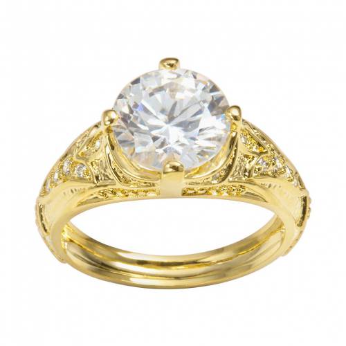 ジルコニア ゴールド 銀色 シルバー 白色 ホワイト 【 SOPHIE MILLER 14K GOLD OVER SILVER CUBIC ZIRCONIA FILIGREE RING / WHITE 】 ジュエリー アクセサリー レディースジュエリー 指輪 リング