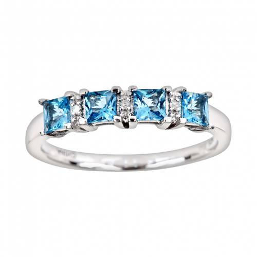 銀色 シルバー 青色 ブルー ダイヤモンド 【 CELEBRATION GEMS STERLING SILVER BLUE TOPAZ AND DIAMOND ACCENT RING / MULTI NONE 】 ジュエリー アクセサリー レディースジュエリー 指輪 リング