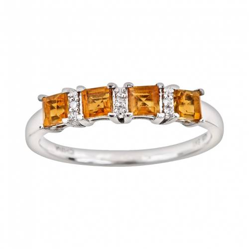 銀色 シルバー ダイヤモンド 【 CELEBRATION GEMS STERLING SILVER CITRINE AND DIAMOND ACCENT RING / MULTI NONE 】 ジュエリー アクセサリー レディースジュエリー 指輪 リング