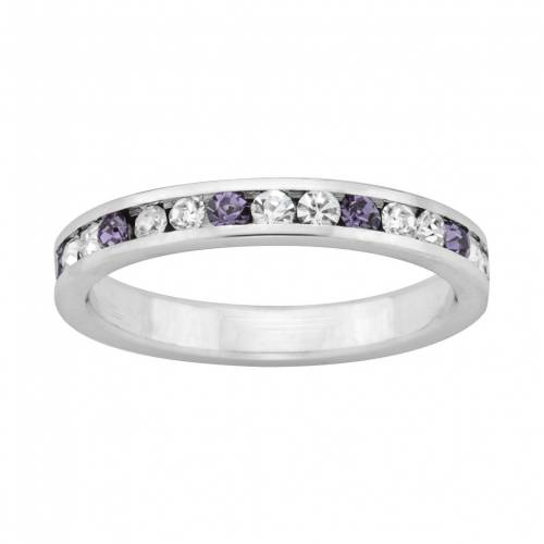 銀色 シルバー 紫 パープル 白色 ホワイト 【 UNBRANDED STERLING SILVER PURPLE AND WHITE CRYSTAL ETERNITY RING / 】 ジュエリー アクセサリー レディースジュエリー 指輪 リング