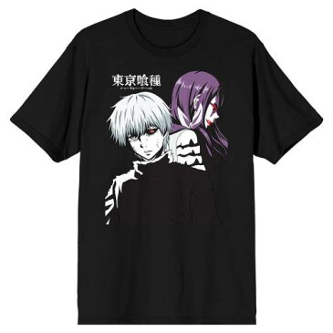 キャラクター Tシャツ 黒色 ブラック & 【 LICENSED CHARACTER TOKYO GHOUL KANEKI RIZE TEE BLACK 】