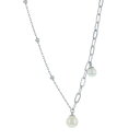 銀色 シルバー パール ネックレス 【 UNBRANDED STERLING SILVER BEADED PAPER CLIP FRESHWATER CULTURED PEARL ASYMMETRICAL NECKLACE / 】 ジュエリー アクセサリー レディースジュエリー ペンダント