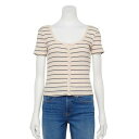 SO Tシャツ 【 Snap Through Ribbed Tee 】 Vanilla Cream Stripe