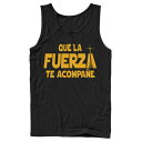 キャラクター ロサンゼルス 黄色 イエロー タンクトップ スターウォーズ 【 LICENSED CHARACTER STAR WARS QUE LA FUERZA TE ACOMPANE YELLOW TEXT TANK / 】 メンズファッション トップス