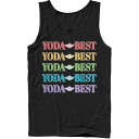 キャラクター 虹色 レインボー タンクトップ スターウォーズ 【 LICENSED CHARACTER STAR WARS PRIDE YODA BEST RAINBOW TEXT STACK TANK TOP / 】 メンズファッション トップス