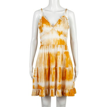 ネクタイ ドレス 黄色 イエロー 【 YELLOW SPEECHLESS TIE DYE TIERED SKIRT DRESS 】