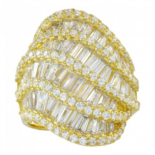 ジルコニア 銀色 シルバー 【 DESIGNS BY GIOELLI STERLING SILVER CUBIC ZIRCONIA BAGUETTE MULTI-ROW RING / 】 ジュエリー アクセサリー レディースジュエリー 指輪 リング