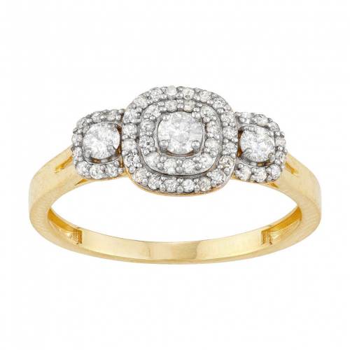 ゴールド ダイヤモンド 【 TIARA 10K GOLD 1/2 CARAT TW DIAMOND HALO RING / 10K GOLD 】 ジュエリー アクセサリー レディースジュエリー 指輪 リング