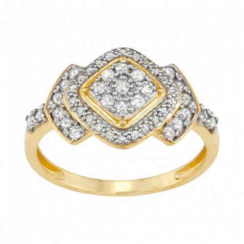 ゴールド ダイヤモンド 【 TIARA 10K GOLD 1/2 CARAT TW DIAMOND HALO RING / 10K GOLD 】 ジュエリー アクセサリー レディースジュエリー 指輪 リング