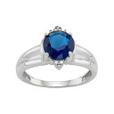 【★スーパーSALE★6/11午前2時迄】銀色 シルバー ダイヤモンド & 【 JEWELEXCESS STERLING SILVER LAB-CREATED SAPPHIRE DIAMOND ACCENT RING / 】 ジュエリー アクセサリー レディースジュエリー 指輪 リング(4)