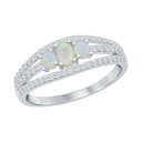 ジルコニア 銀色 シルバー 白色 ホワイト 【 UNBRANDED STERLING SILVER THREE-STONE WHITE OPAL CUBIC ZIRCONIA BAND RING / 】 ジュエリー アクセサリー レディースジュエリー 指輪 リング