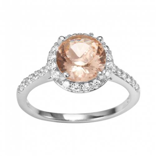 ジルコニア 銀色 シルバー ピンク & 【 SOPHIE MILLER STERLING SILVER SIMULATED MORGANITE CUBIC ZIRCONIA HALO RING / PINK 】 ジュエリー アクセサリー レディースジュエリー 指輪 リング