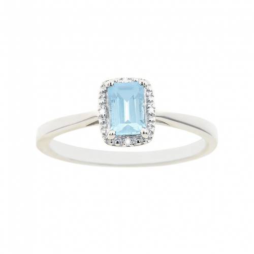 銀色 シルバー 青色 ブルー ダイヤモンド & 【 CELEBRATION GEMS STERLING SILVER BLUE TOPAZ DIAMOND ACCENT RECTANGLE HALO RING / 】 ジュエリー アクセサリー レディースジュエリー 指輪 リング