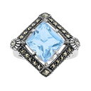 銀色 シルバー 青色 ブルー & 【 LAVISH BY TJM STERLING SILVER BLUE QUARTZ MARCASITE RING / STERLING SILVER 】 ジュエリー アクセサリー レディースジュエリー 指輪 リング