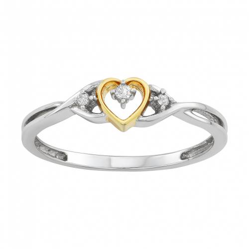ゴールド ダイヤモンド 【 UNBRANDED TWO TONE 10K GOLD DIAMOND ACCENT HEART PROMISE RING / TWO TONE 】 ジュエリー アクセサリー レディースジュエリー 指輪 リング