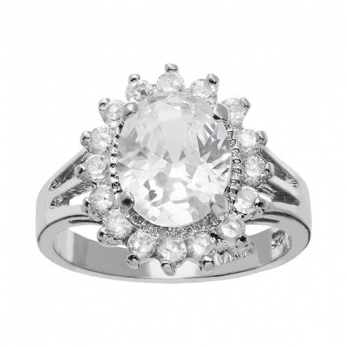 ジルコニア 銀色 シルバー 白色 ホワイト 【 SOPHIE MILLER CUBIC ZIRCONIA STERLING SILVER FLOWER HALO RING / WHITE 】 ジュエリー アクセサリー レディースジュエリー 指輪 リング