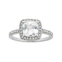 白色 ホワイト ダイヤモンド ゴールド & T.W. 【 UNBRANDED LAB-CREATED WHITE SAPPHIRE 1/5 CARAT DIAMOND 10K GOLD HALO RING / 】 ジュエリー アクセサリー レディースジュエリー 指輪 リング(4)