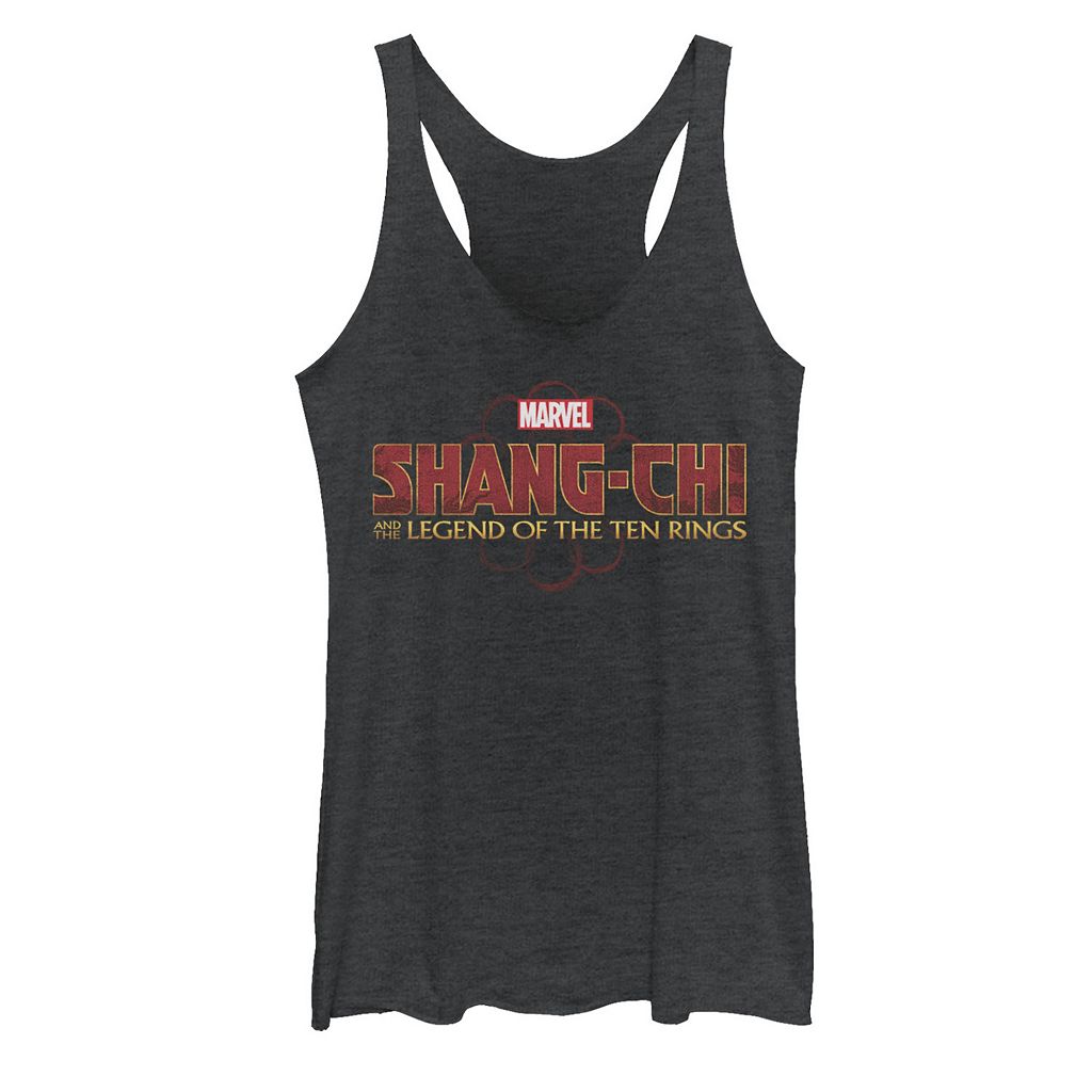 キャラクター レジェンド リング ロゴ タンクトップ 黒色 ブラック ヘザー 【 LICENSED CHARACTER MARVEL SHANG-CHI AND THE LEGEND OF TEN RINGS LOGO RACERBACK TANK TOP / BLACK HEATHER 】 キッズ ベビー マタニティ トッ