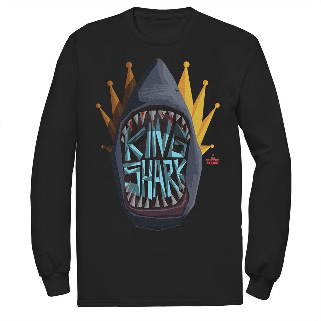 キャラクター シャーク ロゴ Tシャツ 黒色 ブラック 【 LICENSED CHARACTER THE SUICIDE SQUAD BIG KING SHARK LOGO TEE / BLACK 】 メンズファッション トップス カットソー