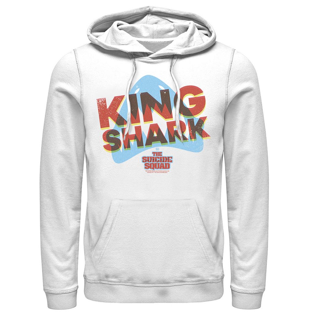 キャラクター シャーク ロゴ フーディー パーカー 白色 ホワイト 【 LICENSED CHARACTER THE SUICIDE SQUAD KING SHARK OVERLAY LOGO HOODIE / WHITE 】 メンズファッション トップス スウェット トレーナー
