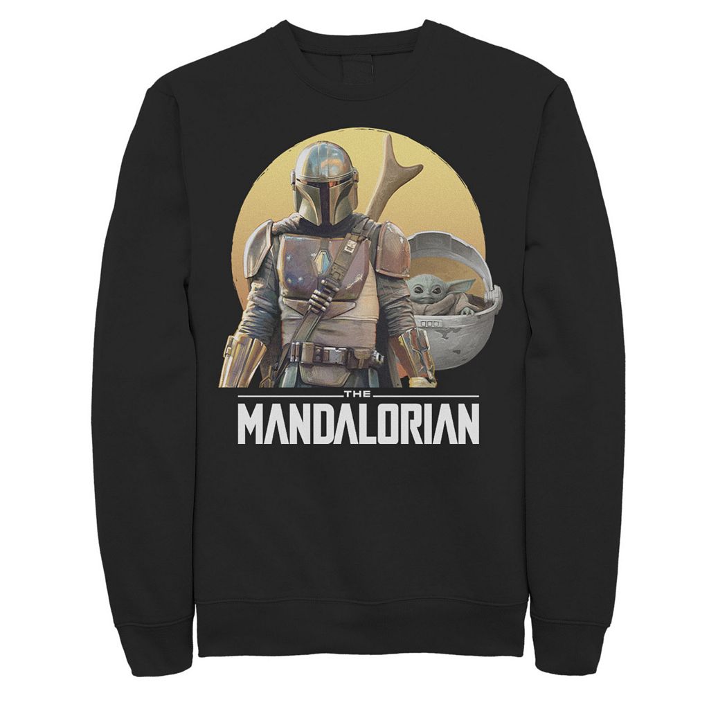 キャラクター スウェットシャツ トレーナー 黒色 ブラック Sスターウォーズ 【 LICENSED CHARACTER THE MANDALORIAN SUNSET DUO PORTRAIT SWEATSHIRT BLACK 】