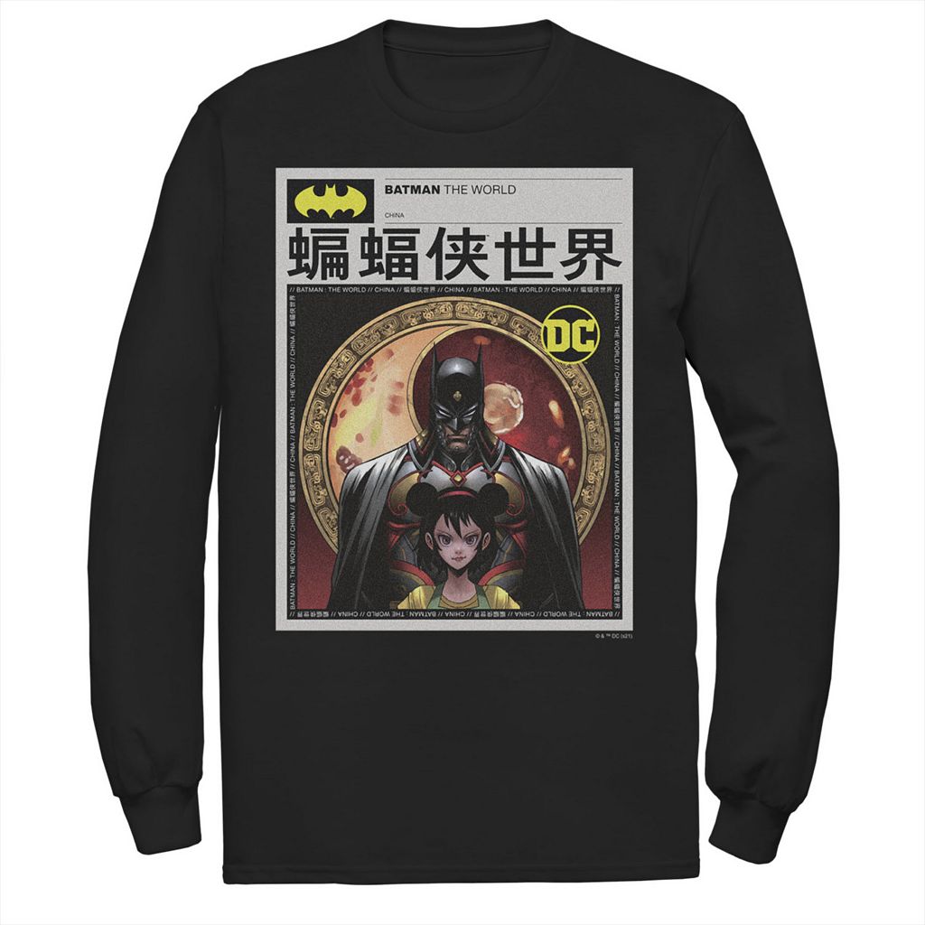 キャラクター Tシャツ 黒色 ブラック BATMAN: 【 LICENSED CHARACTER THE WORLD NEWS POSTER TEE / BLACK 】 メンズファッション トップス カットソー