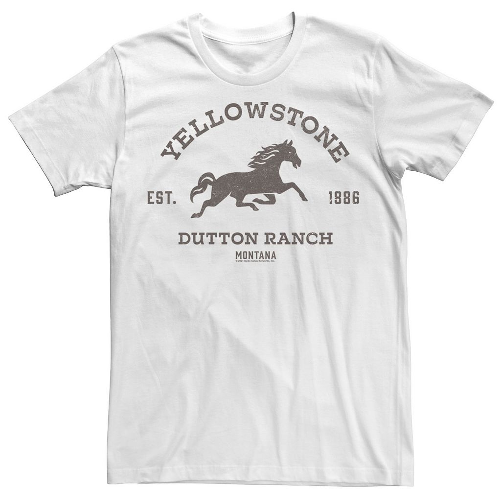 キャラクター モンタナ ロゴ Tシャツ 白色 ホワイト 【 LICENSED CHARACTER YELLOWSTONE DUTTON RANCH MONTANA HORSE LOGO C1 TEE / WHITE 】 メンズファッション トップス カットソー