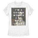 【★Fashion THE SALE★1/14迄】キャラクター Tシャツ 白色 ホワイト I'M WANT&#34; 【 LICENSED CHARACTER A GROWN WOMAN I DO WHAT EMPOWERMENT POSTER TEE / WHITE 】 キッズ ベビー マタニティ トップス カットソー