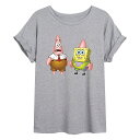 LN^[ X|W{u TVc DF O[ y LICENSED CHARACTER SPONGEBOB SQUAREPANTS SWITCH FLOWY TEE / GREY z LbY xr[ }^jeB gbvX Jbg\[