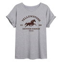 LN^[ TVc DF O[ y LICENSED CHARACTER YELLOWSTONE HORSE FLOWY TEE / GREY z LbY xr[ }^jeB gbvX Jbg\[