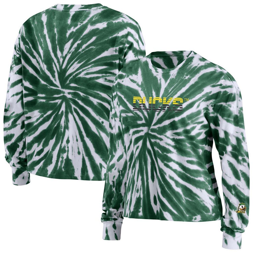 ウェアバイエリンアンドリューズ 緑 グリーン オレゴン ダックス スリーブ Tシャツ 長袖 【 WEAR BY ERIN ANDREWS GREEN OREGON DUCKS TIE-DYE LONG SLEEVE T-SHIRT / UOO GREEN 】 レディースファッション トップスのサムネイル