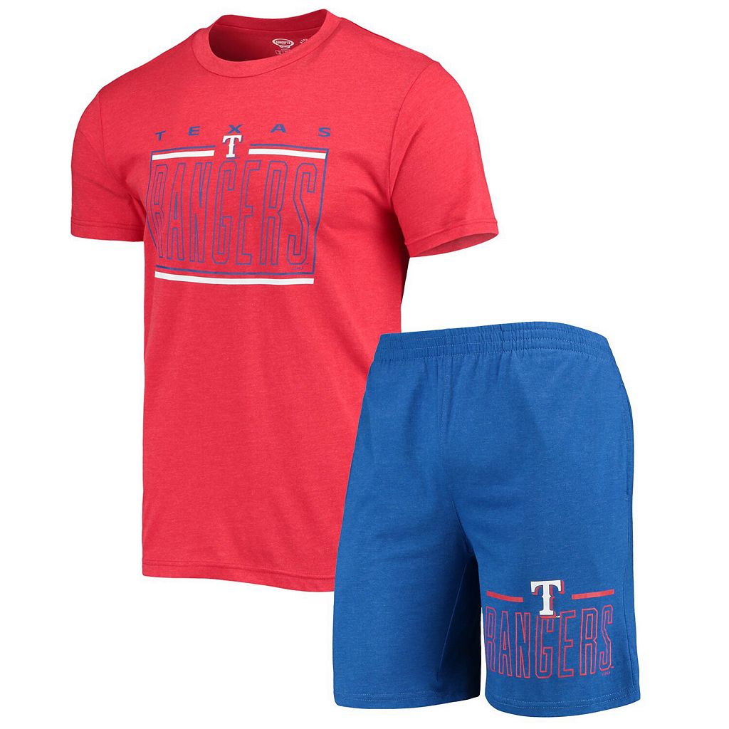 テキサス レンジャース Tシャツ ショーツ ハーフパンツ 青色 ブルー レンジャーズ 【 UNBRANDED CONCEPTS SPORT ROYAL RED METER TSHIRT AND SHORTS SLEEP SET RGR BLUE 】