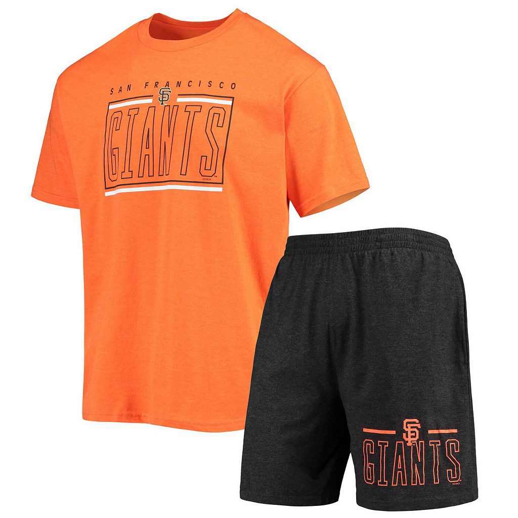 ジャイアンツ Tシャツ ショーツ ハーフパンツ 黒色 ブラック サンフランシスコ 【 UNBRANDED CONCEPTS SPORT BLACK ORANGE METER TSHIRT AND SHORTS SLEEP SET GNT 】