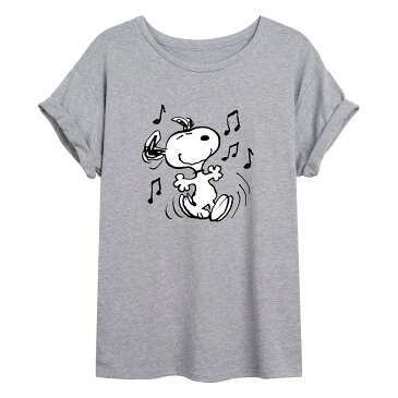 キャラクター Tシャツ 灰色 グレー 【 LICENSED CHARACTER PEANUTS SNOOPY OVERSIZED TEE GREY 】