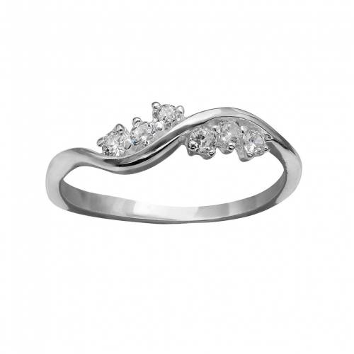 ジルコニア 銀色 シルバー ウェーブ ウェイブ 【 PRIMROSE STERLING SILVER CUBIC ZIRCONIA WAVE RING / 】 ジュエリー アクセサリー レディースジュエリー 指輪 リング